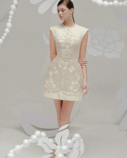 Lace Embroidered A-line Mini Dress for Women