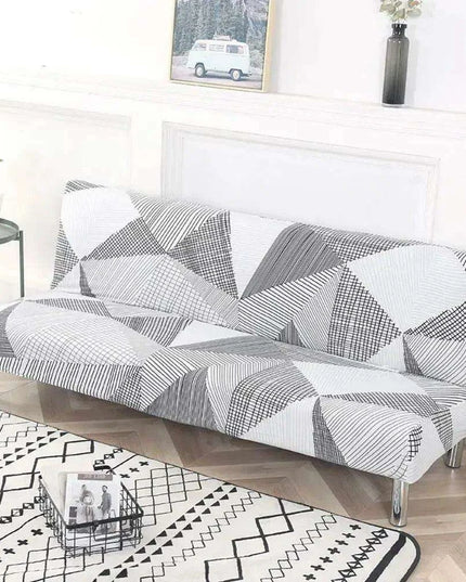 Elegant Stretch Slipcover for Futon Sofa with Stylish Print
