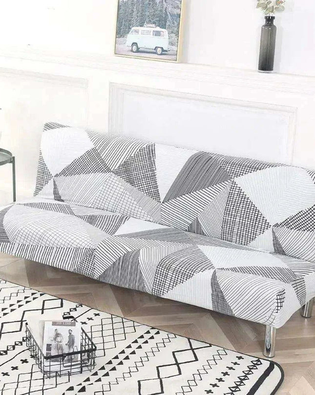 Elegant Stretch Slipcover for Futon Sofa with Stylish Print