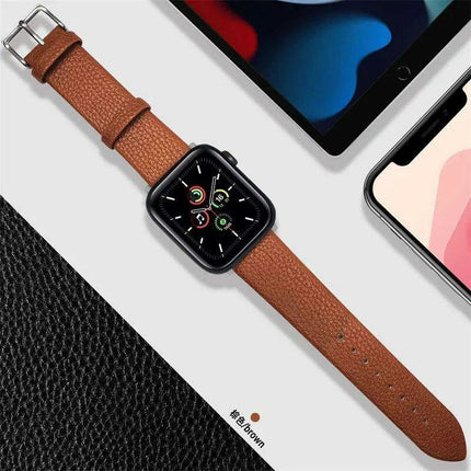 Crimson Glitter Leather Apple Watch Band - Luxe Sparkle Strap