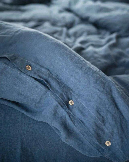 Rustic Washed Flax Linen Bedding Set