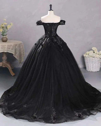 Stunning Off-The-Shoulder Cerulean Quinceanera Ball Gown with Graceful Lace Details and Dramatic Train