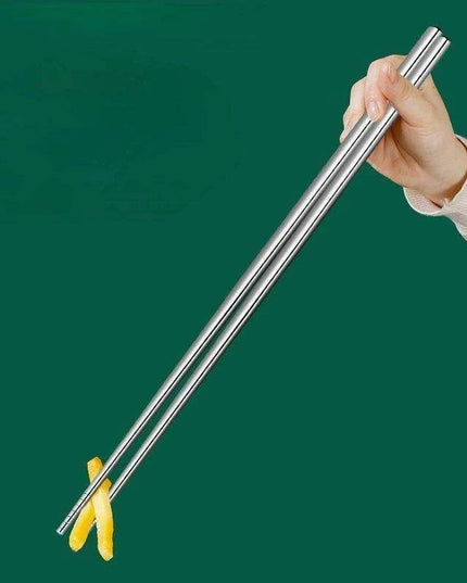 Sustainable Stainless Steel Chopsticks with Extended Length and Anti-Slip Grip