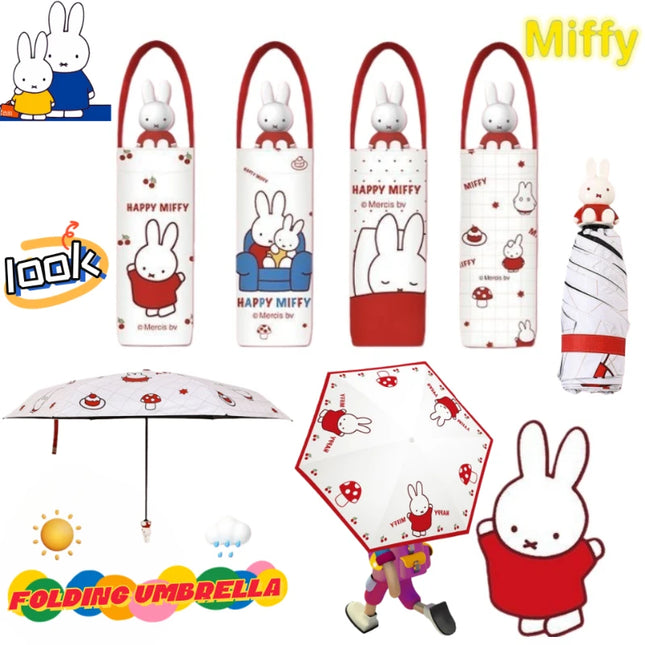 Miffy Mini Folding Umbrella — Compact Sun Protection Parasol for Girls