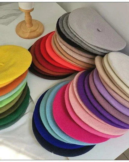 Chic French Wool Beret - Effortless Vintage Elegance for Women