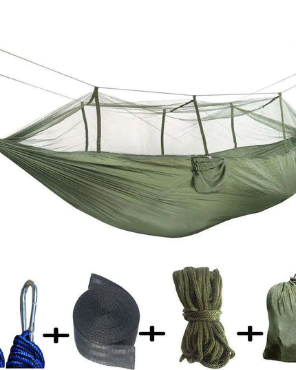 Outdoor Adventure Hammock with Insect Protection - Lightweight Portable Hanging Bed for Camping Comfort
