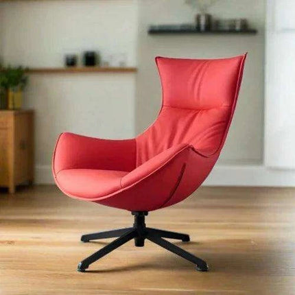 Scandinavian Luxe Leather Lounge Chair - Chic Comfort for Modern Interiors