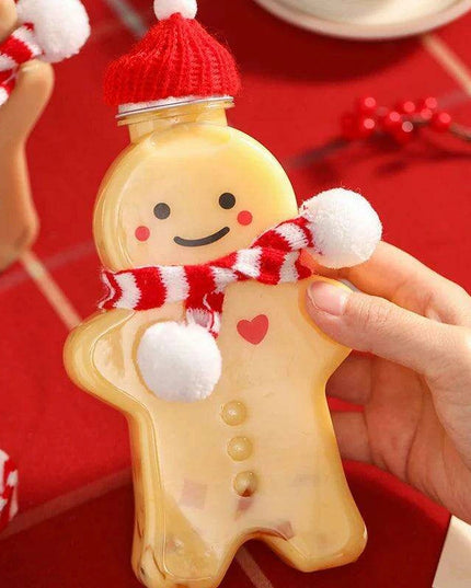 Cheerful Gingerbread Man Holiday Water Bottle for Kids - Ideal Christmas Gift with Multi-Functional Design
