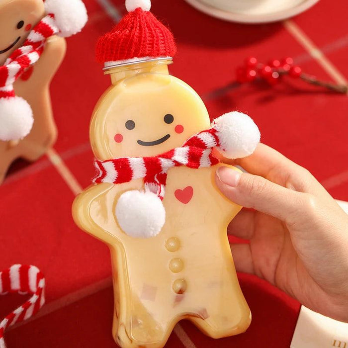Cheerful Gingerbread Man Holiday Water Bottle for Kids - Ideal Christmas Gift with Multi-Functional Design