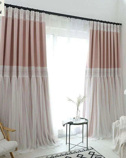 Whimsical Lace-Trimmed Blackout Curtains in Candy Colors for Stylish Girls' Bedrooms