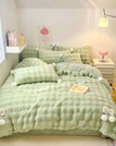 Green / Single Size 3pcs / Flat Bed Sheet