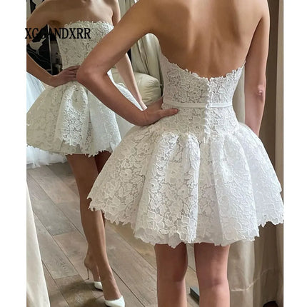 BestBridalDresses Elegant Backless Lace Wedding Dress with Puffy Skirt