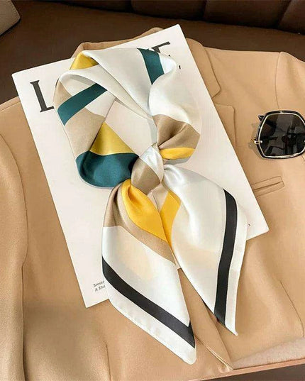 Elegant Satin Square Shawl Hijab: Luxurious 70x70cm Bandana for Women