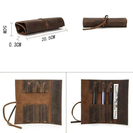 Luxury Leather Pen Organizer with Detachable Tray - Stylish Office & School Accessory