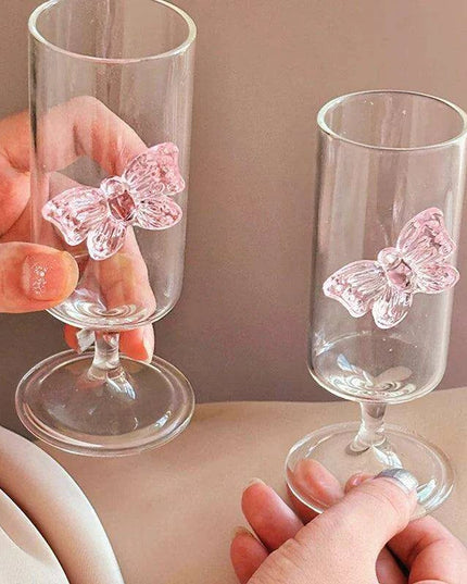 Delightful Pink Butterfly Glass Tea Set - The Ultimate Gift for Romantic Tea Lovers