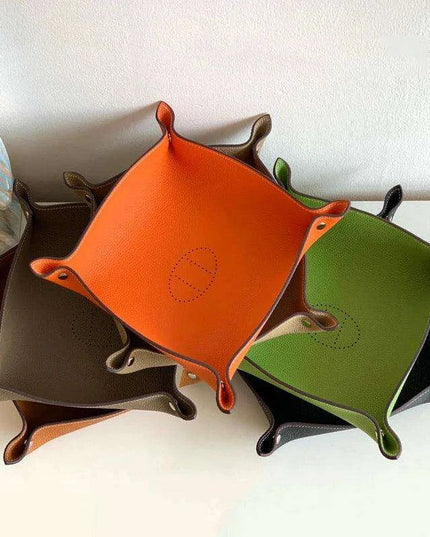 Elegant Leather Desk Tray Organizer for Keys, Jewelry, and Essentials - Stylish Storage Solution