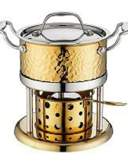 Solo Dining Stainless Steel Pot Set with Integrated Alcohol Burner