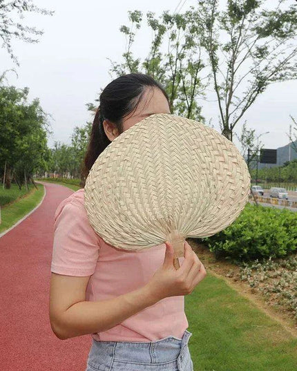 Handcrafted Bamboo Heart-Shaped Fan for Summer Celebrations and Home Elegance