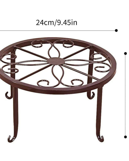 Artistic Hollow Iron Plant Stand - Stylish Display for Indoor and Outdoor Plants