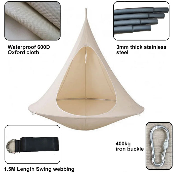 LightenUp Portable Waterproof Camping Hammock - Compact Design