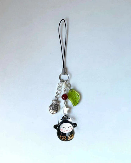Enchanting Black Cat Bell Keychain | Handmade Lucky Phone Charm