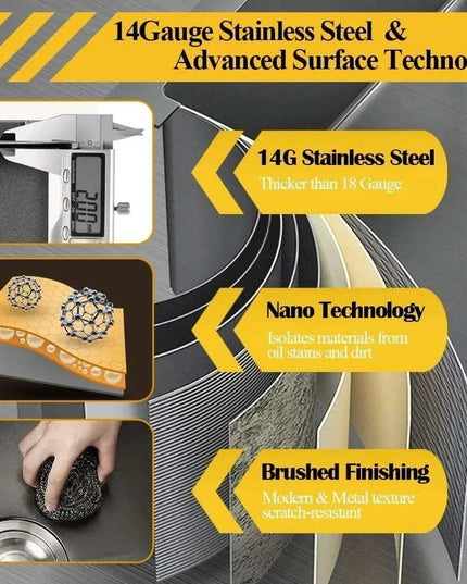 Sleek Dual-Basin Gourmet Stainless Steel Kitchen Sink Set with Effortless Cleanup Design