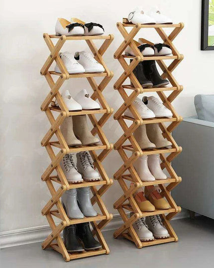 Stylish Multi-Tier Bamboo Footwear Organizer for Efficient Home Storage