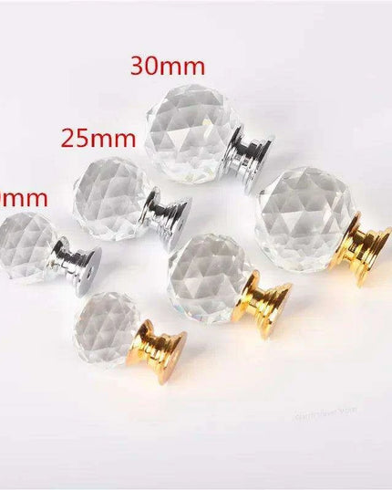 Elegant Clear Crystal Cabinet Knobs - Stylish Drawer Pull Handles with Sturdy Zinc Alloy Base