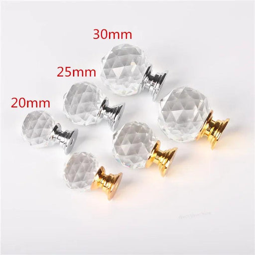 Elegant Clear Crystal Cabinet Knobs - Stylish Drawer Pull Handles with Sturdy Zinc Alloy Base