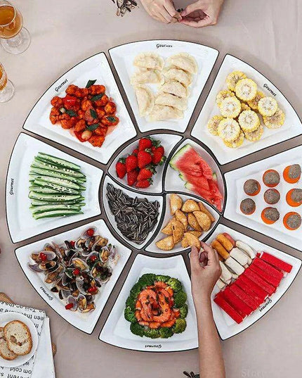 Sophisticated White Crescent Ceramic Dining Set - European Elegance for Every Occasion