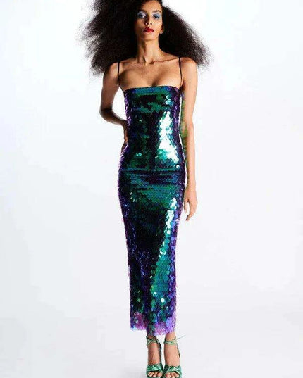 Dazzling Irregular Hem Beaded Summer Dress for Bold Women