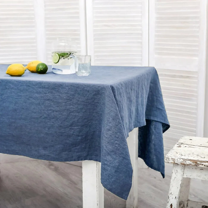 Pure Linen Natural Rectangle Tablecloth - Premium Quality European Flax Linen Table Cover
