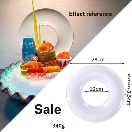 Japanese Elegance Circular Serving Tray - Sophisticated Sushi Display for Luxurious Dining