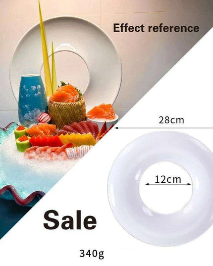 Japanese Elegance Circular Serving Tray - Sophisticated Sushi Display for Luxurious Dining