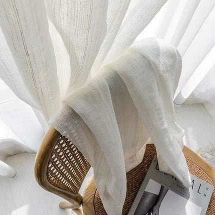 Elegant Japanese Linen Sheer Tulle Window Treatments - Premium Flax Gauze Drapes for Luxurious Interiors