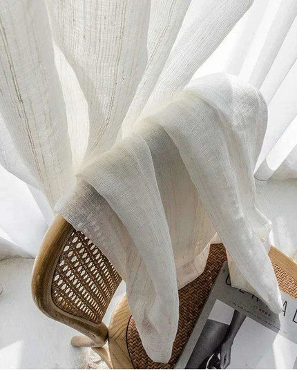 Elegant Japanese Linen Sheer Tulle Window Treatments - Premium Flax Gauze Drapes for Luxurious Interiors