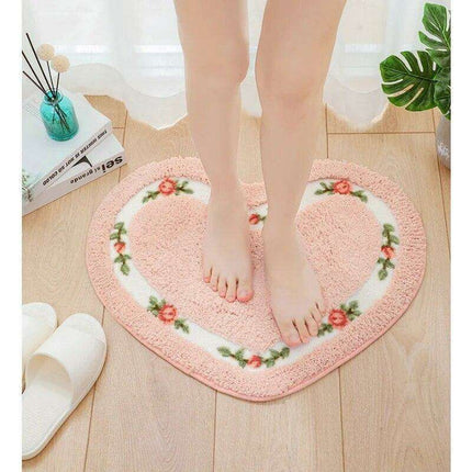 Chic Pink Rose Oval Rug Set - 2 Elegant Mats for Stylish Home Decor