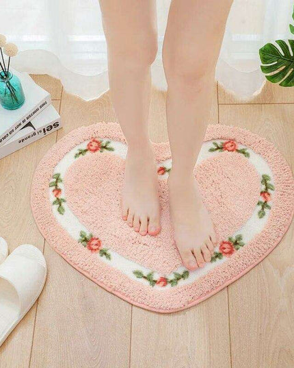 Chic Pink Rose Oval Rug Set - 2 Elegant Mats for Stylish Home Decor