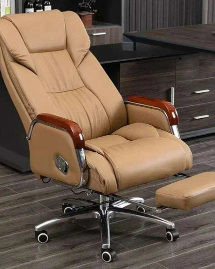 Luxurious Ergonomic Leather Executive Chair with Contemporary Aluminium Base