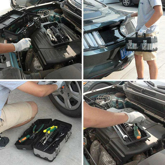 Elite Stainless Steel Toolbox with Dual Secure Storage and Innovative Security Features