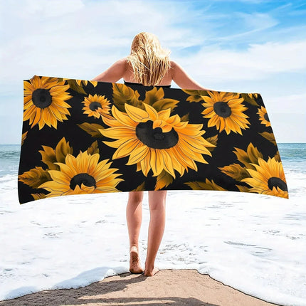 A20MaoX Hawaiian Tropical Floral Beach Towel - Soft Quick-Dry Microfib