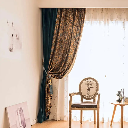 Vintage French Chenille Velvet Curtains