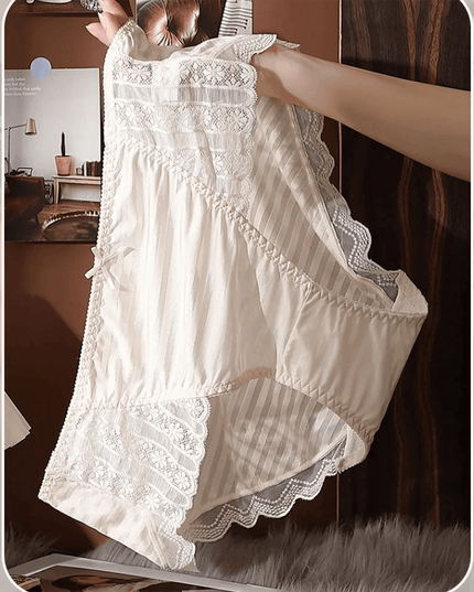 Luxurious Plus Size Lace and Silk Satin Briefs for Women