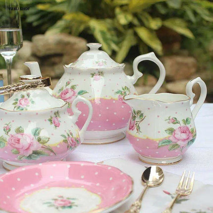 Nordic Floral Elegance: Bone China Tea Party Set for Luxurious Gatherings