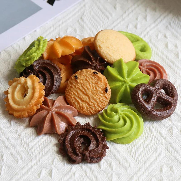 Lifelike Cookie Display Collection - 16 Realistic Replicas for Bakery Showcases and Photography