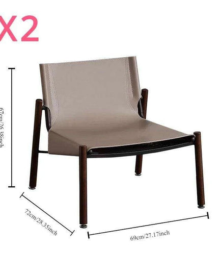 Designer Light Luxury Saddle Leather Lounge Chair