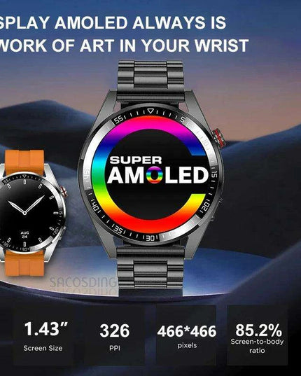 Advanced AMOLED Smartwatch with Bluetooth Calling, Health Tracking, and Multi-Sport Modes for iOS & Android