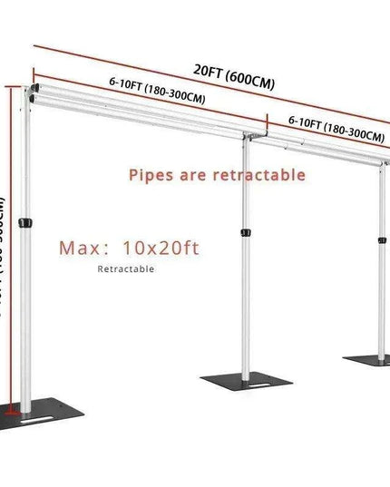 Premium 10x20ft Adjustable Aluminum Backdrop Stand for Events, Celebrations, and Photo Displays