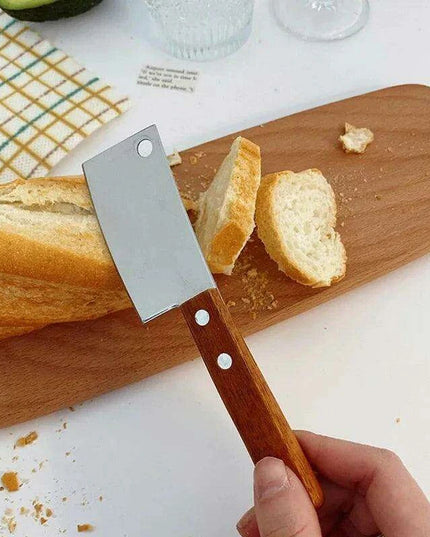 Elegant Mini Bread Cutter with Stylish Wooden Handle: Ideal for Charming Kitchens