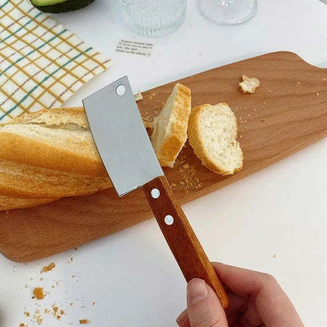 Elegant Mini Bread Cutter with Stylish Wooden Handle: Ideal for Charming Kitchens